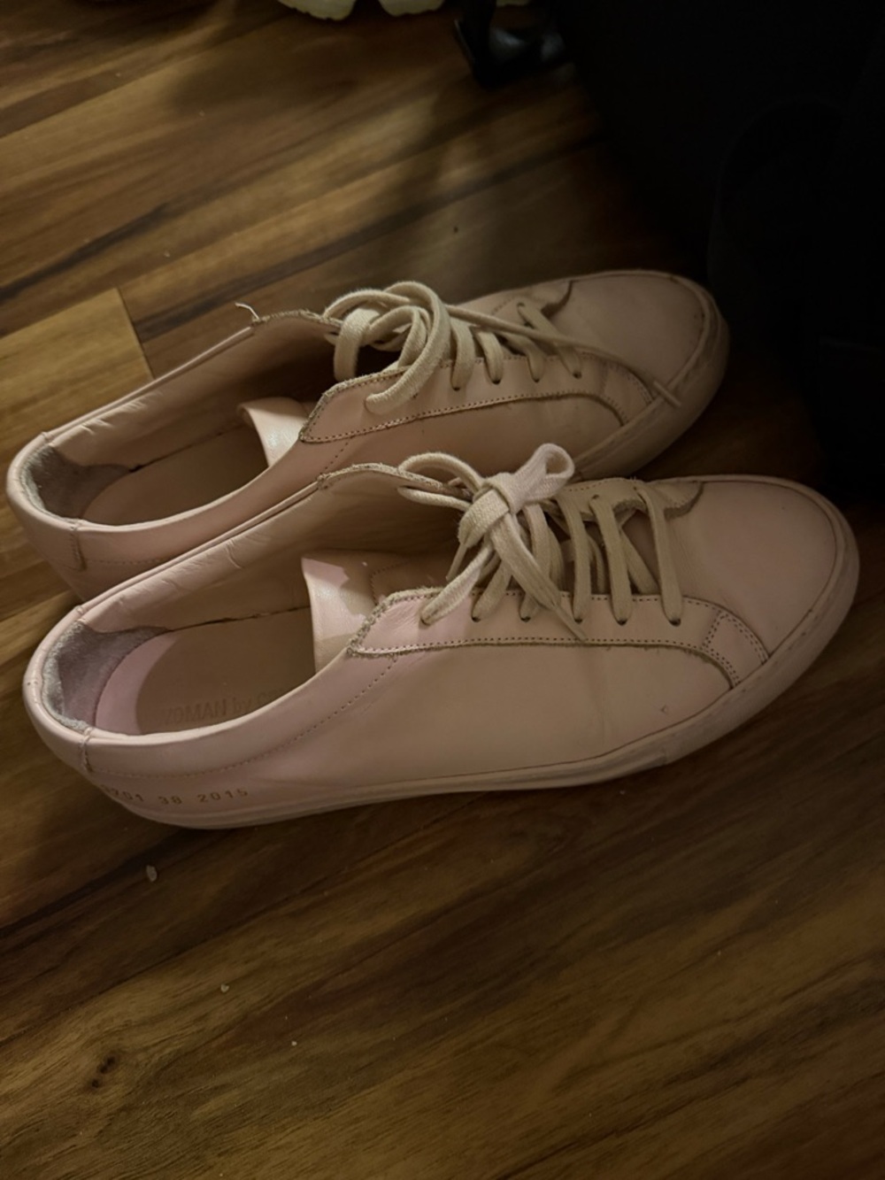 Common Projects Pink Leather Low-Top Sneakers